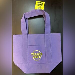 NWT. Trader Joe’s Purple Mini Canvas Tote Bag